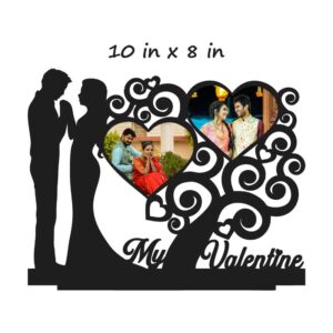 Customized My Valentine Wooden Table Photo Stand