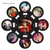 Round-Shape-9-Photo-Wooden-Frame-with-Clock