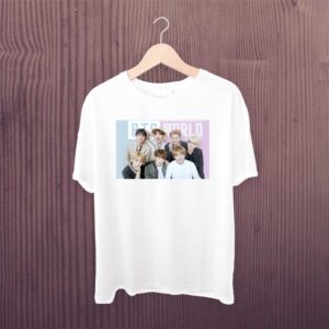 BTS World Team White Printed Tshirt
