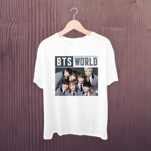 BTS World White Printed Tshirt