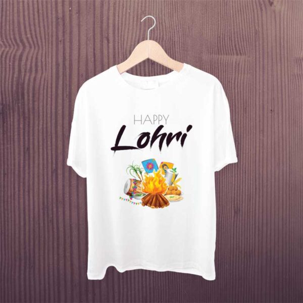 Happy-Lohri-White-Printed-T-Shirt
