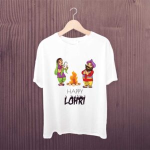 Lohri T Shirt White Printed