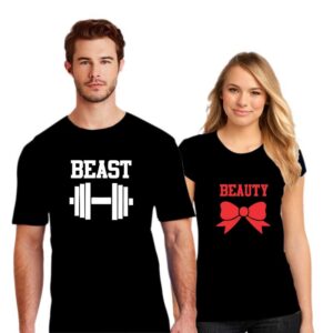 Valentine Beast And Beauty Couple T shirt
