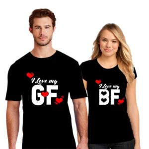 Valentine I Love My GF And BF Couple T shirt