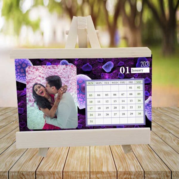 Valentine-Photo-Calendar-With-Wooden-Easel-Stand-Purple