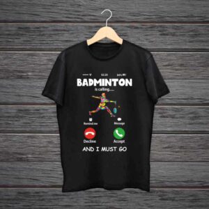 Badminton Is Calling Trending Black Cotton Tshirt