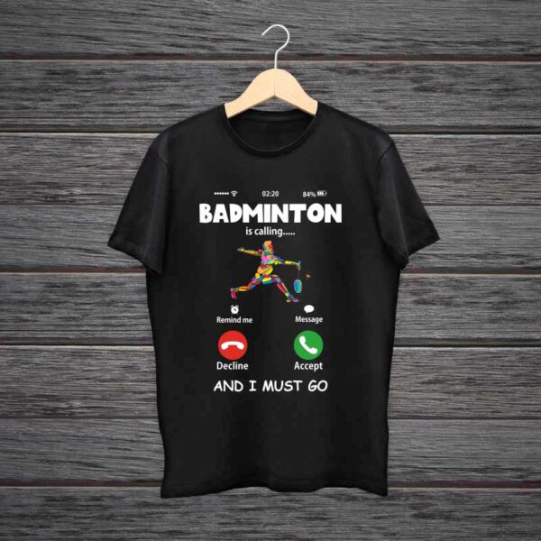 Badminton-Is-Calling-Trending-Black-Cotton-Tshirt