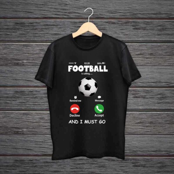 Football-Is-Calling-Trending-Black-Cotton-Tshirt