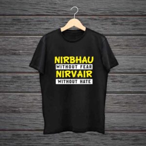 Nirbhau Without Fear Black Cotton Tshirt