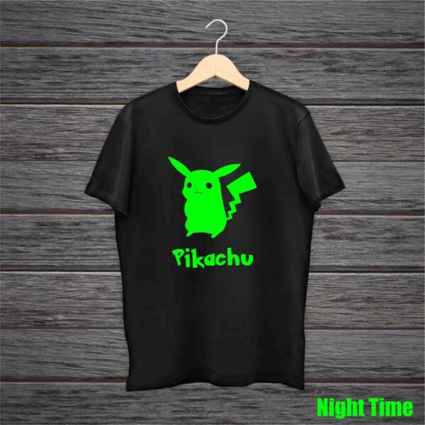 Pikachu-Glow-In-The-Dark-Black-Tshirt