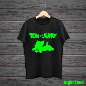 Tom And Jerry Glow In The Dark Black Tshirt