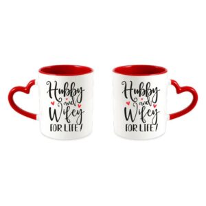 Valentine Day Mug Hubby and Wifey for Life