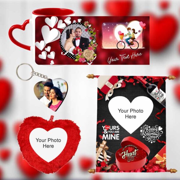 Valentine’s Gifts Combo Pack Pillow, Mug, Scroll