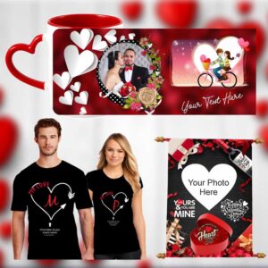 Valentine’s Gifts Combo Pack Couple Tshirt and Mug Combo-8
