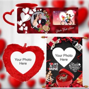 Valentine’s Gifts Combo Pack Heart Pillow, Scroll, Mug Combo-4