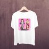 Black-Pink-Girl-White-Printed-Tshirt