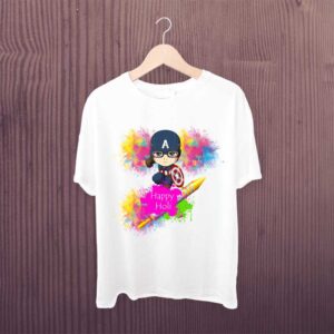 Captain America Happy Holi Kids Tshirt