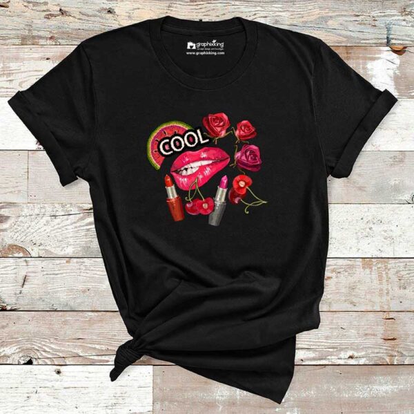 Cool-Look-Girls-Lips-Lipstick-Cotton-Tshirt