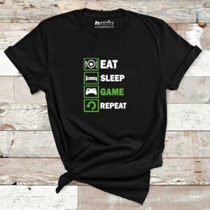 Eat Sleep Game Repeat Cotton Tshirt