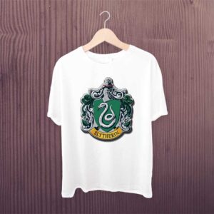 Harry Potter Slytherin White Printed Tshirt