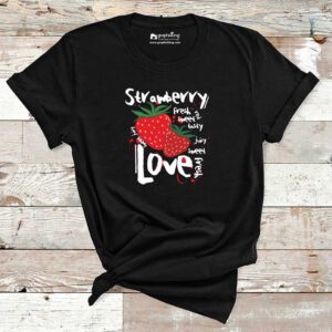 Strawberry Love Printed Cotton Tshirt