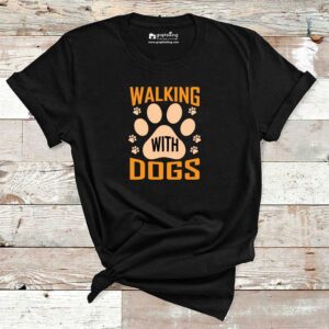 Walking With Dogs Cotton Tshirt