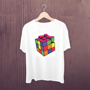 Rubik’s Cube White Printed Tshirt