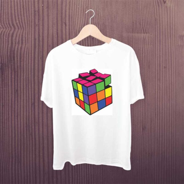 Rubiks-Cube-White-Printed-Tshirt