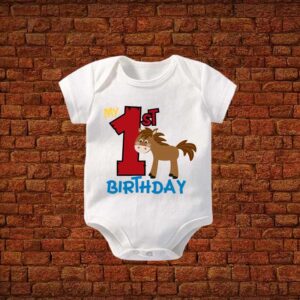 First Donkey Birthday Baby Romper
