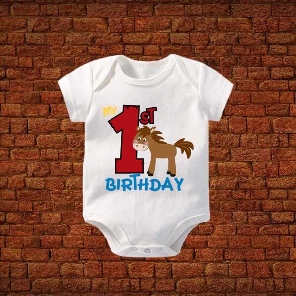 first-donkey-birthday-Baby-Romper