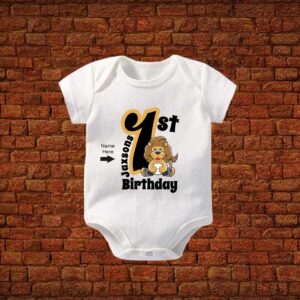 1st Birthday With Lion Baby Romper