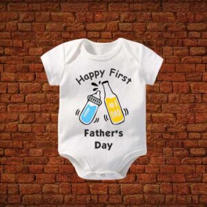 Happy First Fathers Day Baby Romper