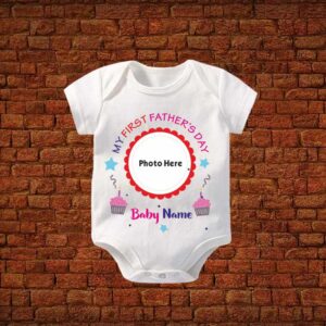 Happy First Fathers Day Customized Baby Romper