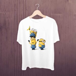 Minions Party White Printed T-Shirt