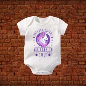 Unicorn Queens Are Born In July Baby Romper