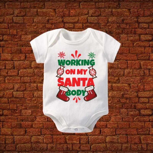 Working-on-my-santa-body-Baby-Romper