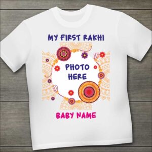 First Rakhi Tshirt With Baby Name And Photo
