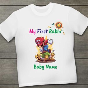 First Rakhi Mario Tshirt With Baby Name