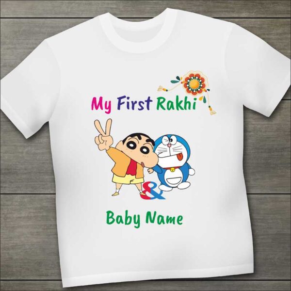 First-Rakhi-motu-doramon-Tshirt-with-name-1