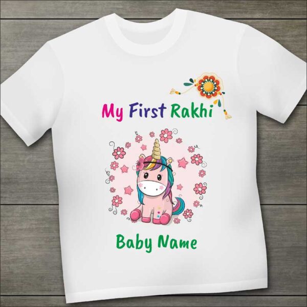 First-Raksha-Bandhan-unicorn-Tshirt-with-name