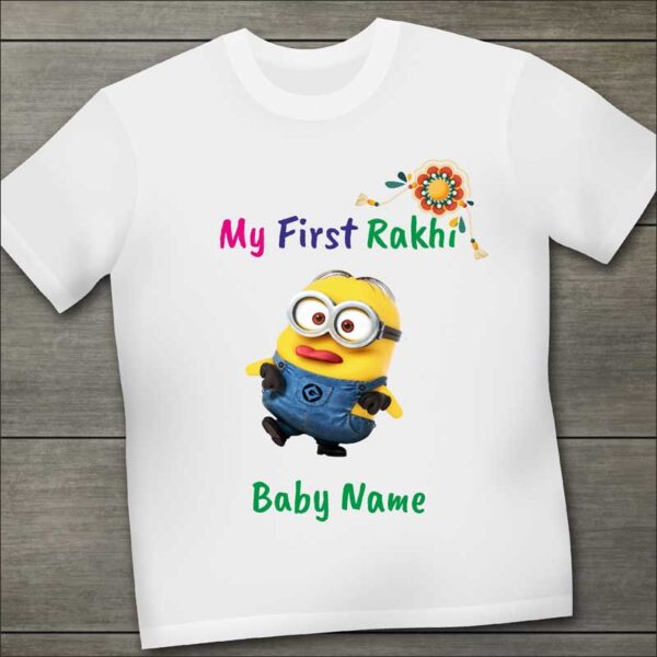 Graphixking-First-Rakhi-minion-tshirt-with-name