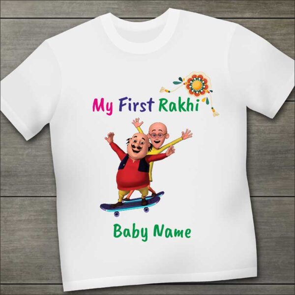 My-First-Rakhi-motu-patlu-Tshirt-with-name