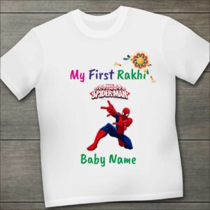 My First Rakhi Spiderman Tshirt With Name