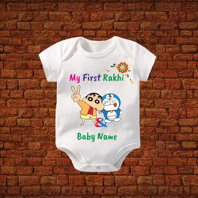 First Rakhi Motu And Doraemon Romper