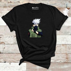 Naruto Kakashi Black Cotton Tshirt