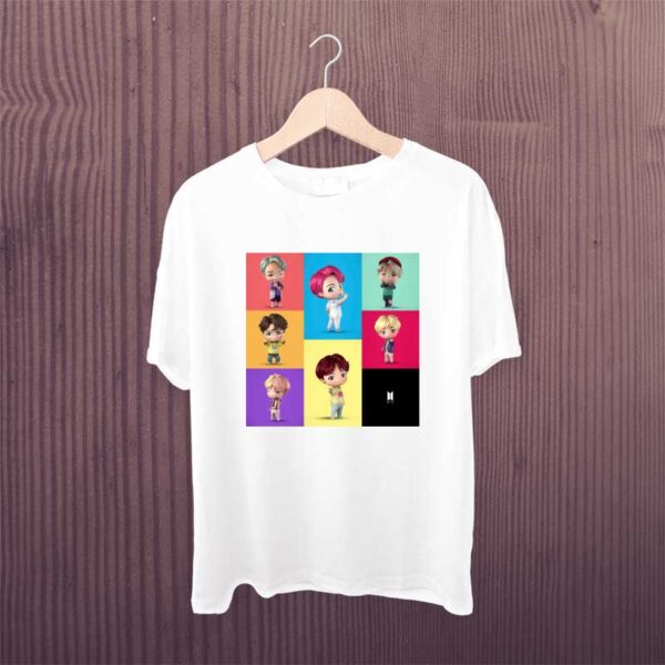 BTS-Cartoon-Characters-Collarge-White-Tshirt
