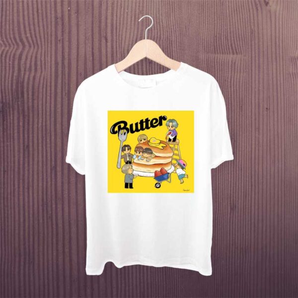 Bts-Butter-Cartoon-Members-White-Tshirt