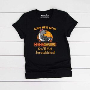 Dinasaur Mamasaurus Kids Black Tshirt