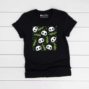 Graphixkin Panda Group Kids Black Tshirt
