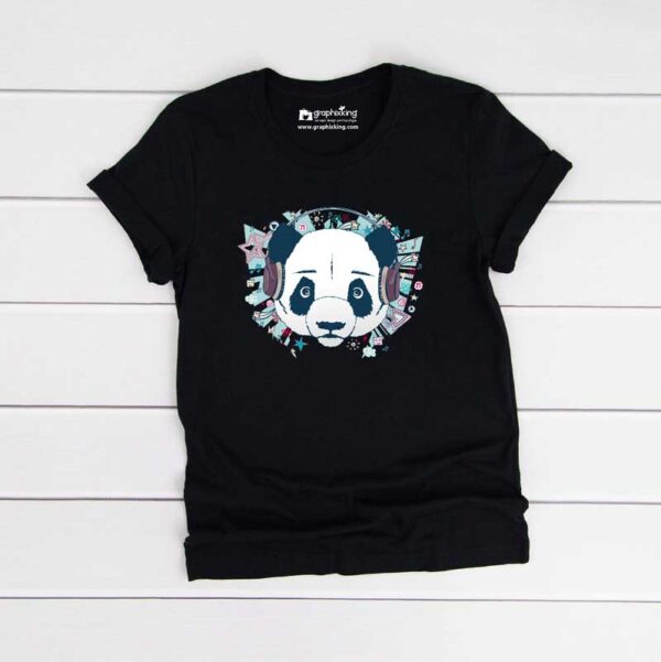 Graphixking-Dinosaur-Panda-Kids-Black-Tshirt